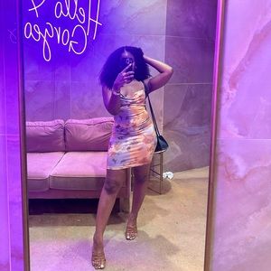 Multi colored sky mini dress